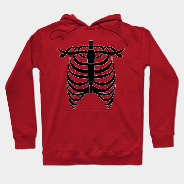 Black Ribcage Hoodie by TheQueerPotato